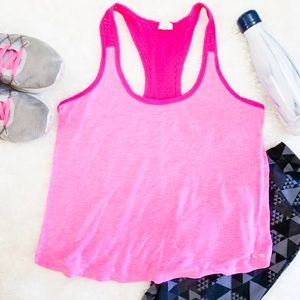 CHAMPION Duo Dry Mesh Back Pink Gym Tank size small